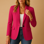 Women's Tailored Single-Breasted Blazer – Office, Casual