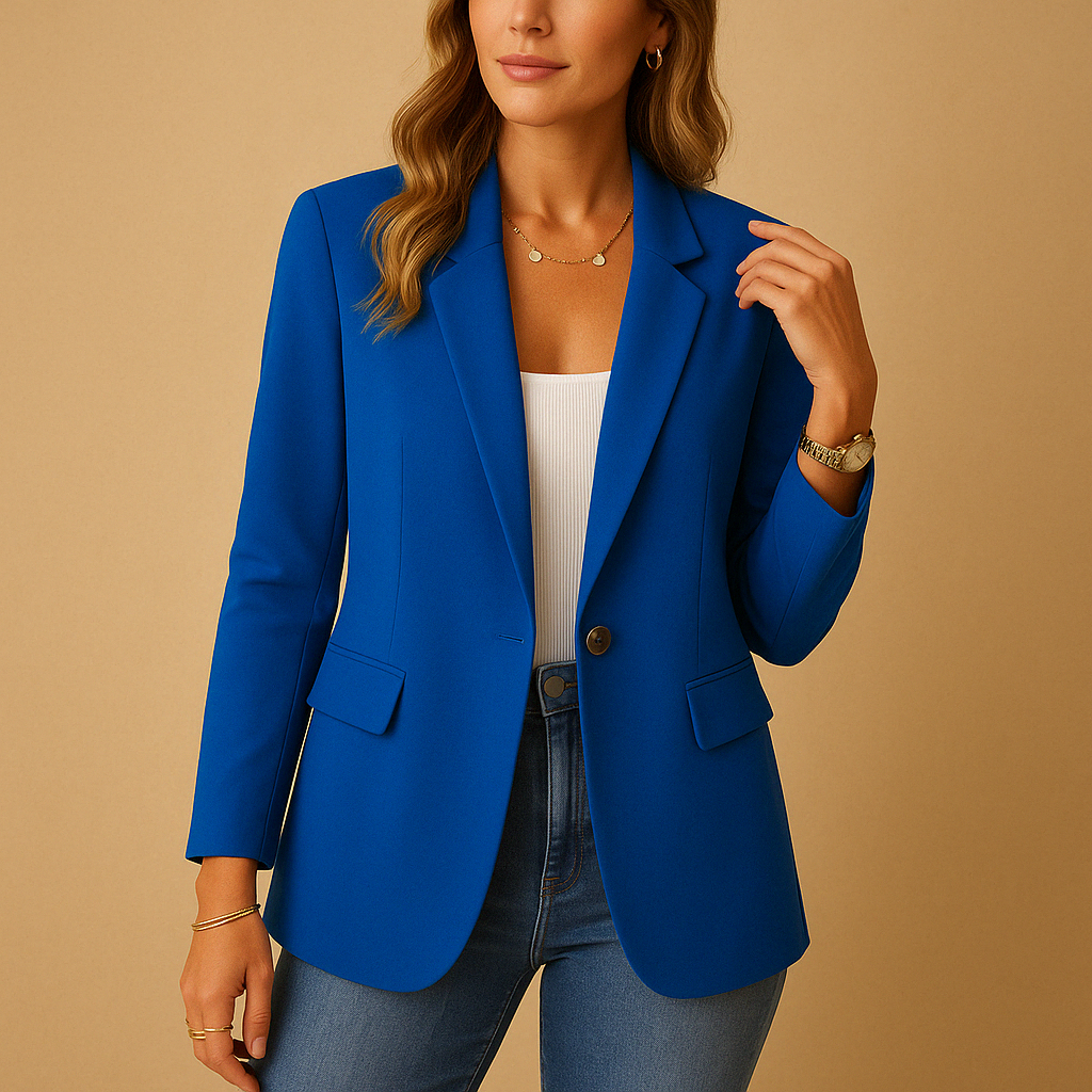 Women's Tailored Single-Breasted Blazer – Office, Casual
