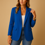 Women's Tailored Single-Breasted Blazer – Office, Casual