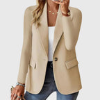 Women's Structured Formal Blazer – Lightweight – Beige