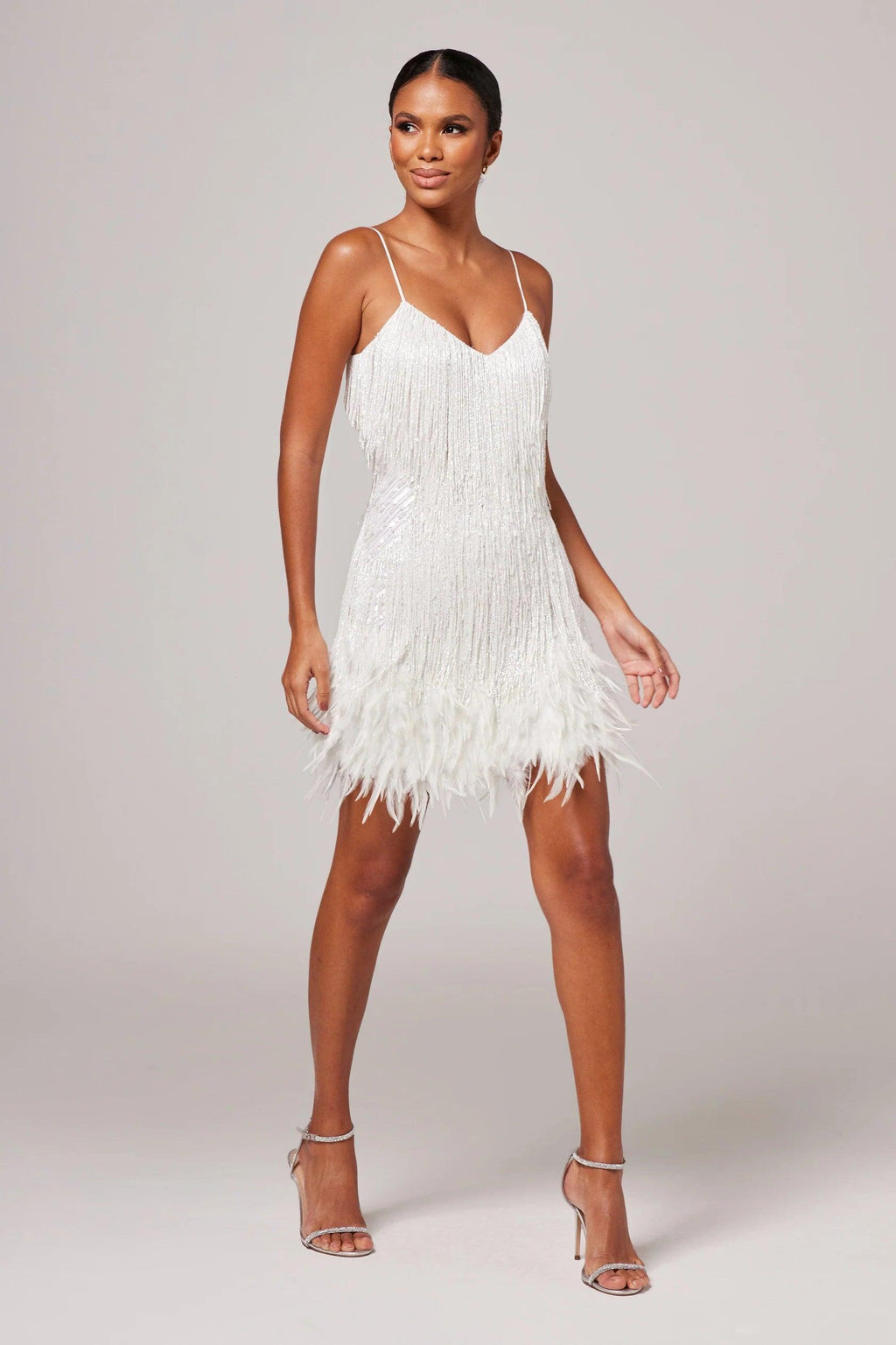 Women's Fringe Feather Cocktail Dress | Elegant Evening Wear for Parties