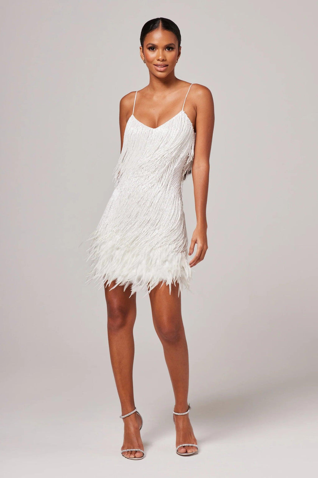 Women's Fringe Feather Cocktail Dress | Elegant Evening Wear for Parties