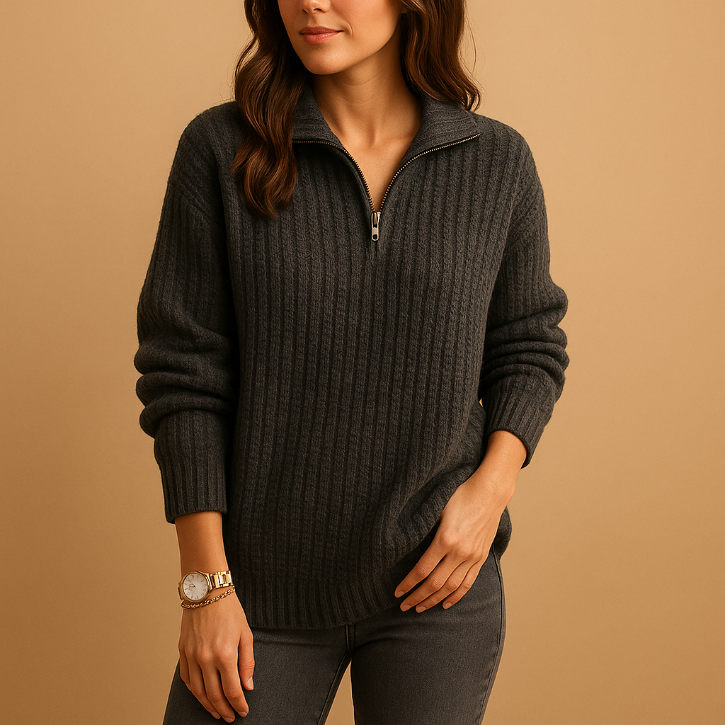 Women's Half Zip Sweater | Soft Knit Fabric | Casual Layering Top for Everyday Wear