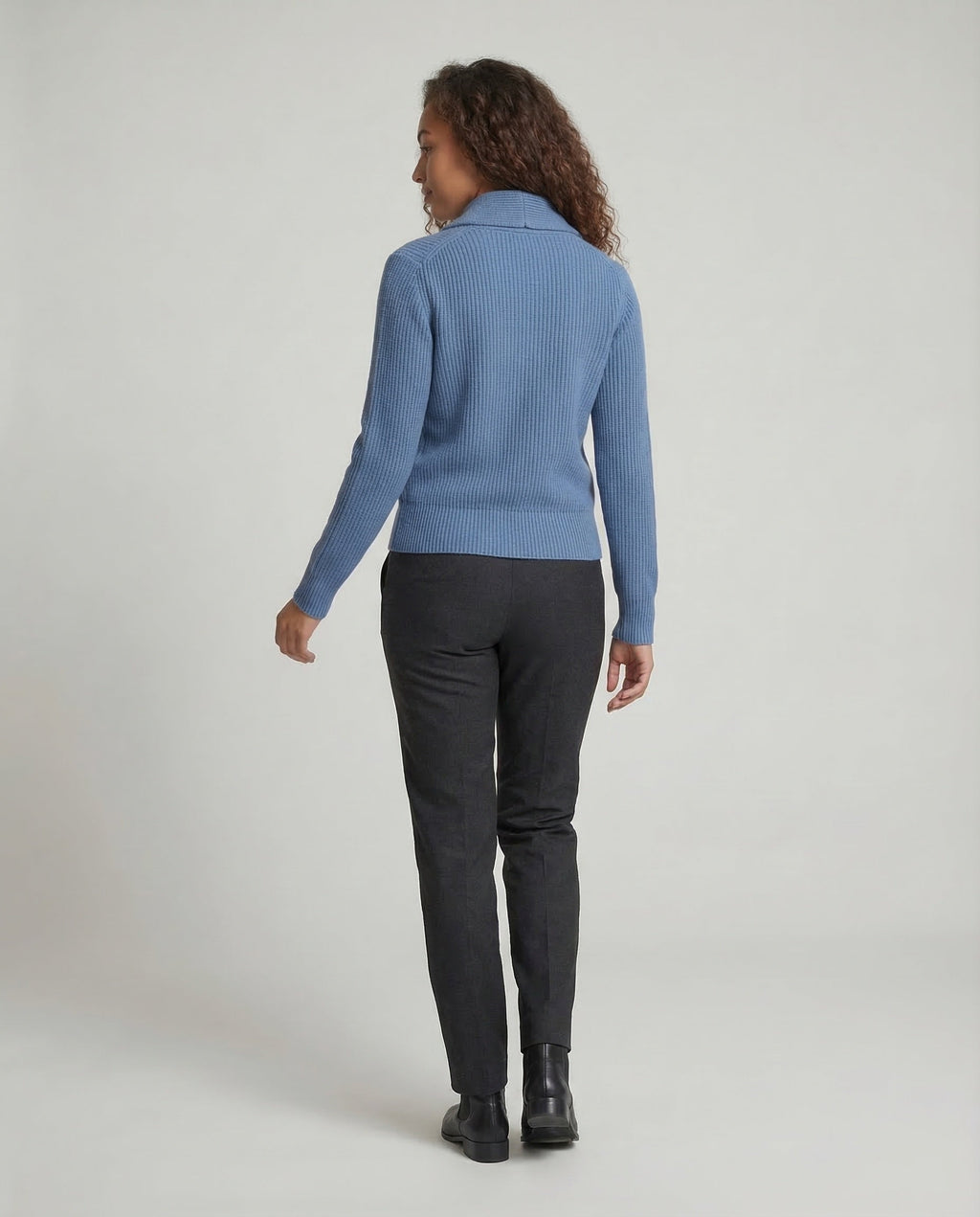 Women's Knit Cardigan with Lapel Collar – Casual, Office