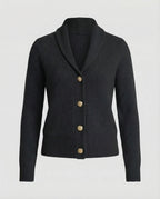 Women's Knit Cardigan with Lapel Collar – Casual, Office
