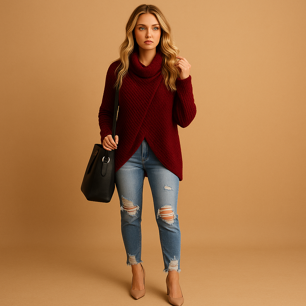 Women's Knit Sweater - Soft Fabric - Fitted Design - Casual Wear - Available in Multiple Colors