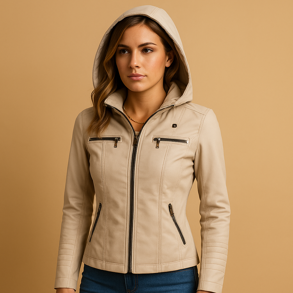 Women's Leather Biker Jacket | Classic Design | Casual Outerwear for Riding and Daily Wear