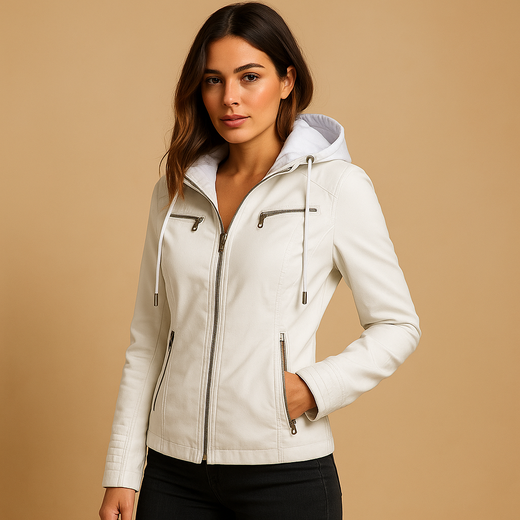 Women's Leather Biker Jacket | Classic Design | Casual Outerwear for Riding and Daily Wear