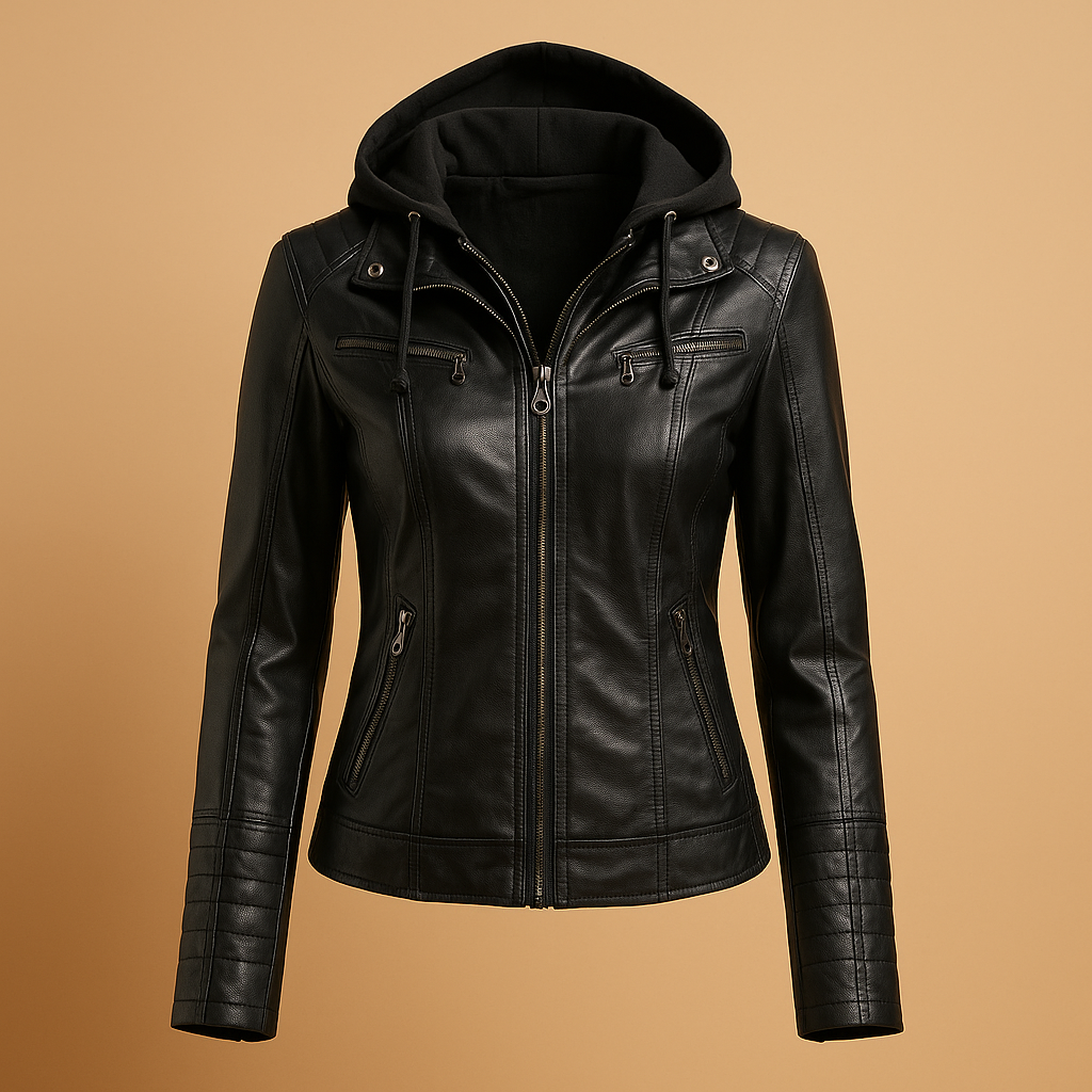 Women's Leather Biker Jacket | Classic Design | Casual Outerwear for Riding and Daily Wear