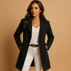 Women's Long Button-Up Coat – Tailored Overcoat for Stylish Cold Weather Wear