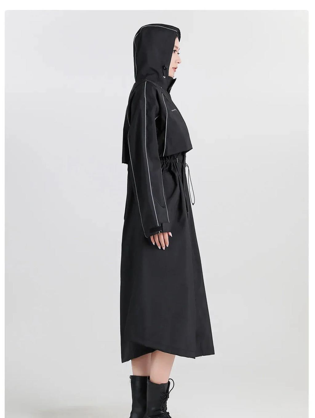 Women's Longline Hooded Cycling Rain Coat – Outdoor, Active Wear