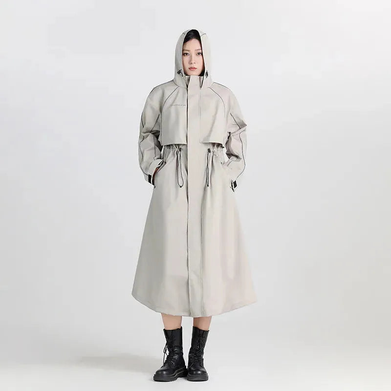 Women's Longline Hooded Cycling Rain Coat – Outdoor, Active Wear