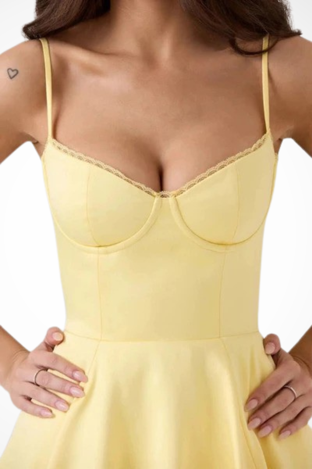 Women’s Midi Corset Dress in Satin for Wedding Guests