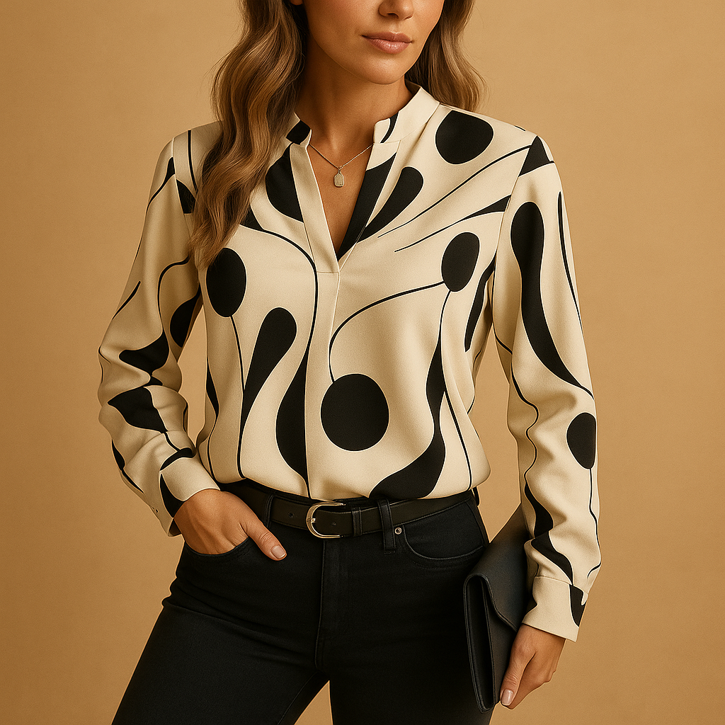 Women's Printed Blouse | Lightweight Fabric | Elegant Design for Casual or Office Wear