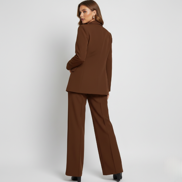 Women's Slim Fit Blazer and Trouser Set - Professional Office Attire - Versatile Colors for Business Wear