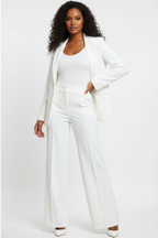 Women's Slim Fit Blazer and Trouser Set - Professional Office Attire - Versatile Colors for Business Wear