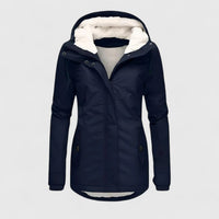 Women's Hooded Everyday Jacket – Office & Casual – Navy Blue