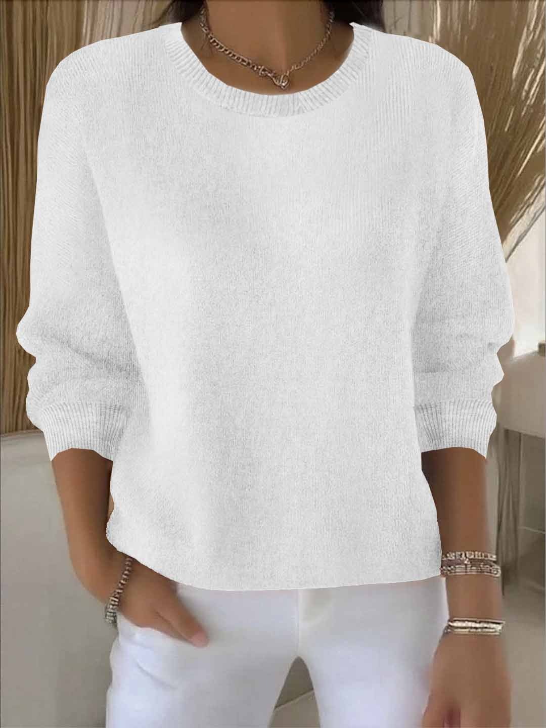 Women's Soft Knit Jumper – Everyday Layering – White