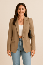 Women's Tailored Blazer Jacket - Chic Streetwear Style for Casual or Professional Wear
