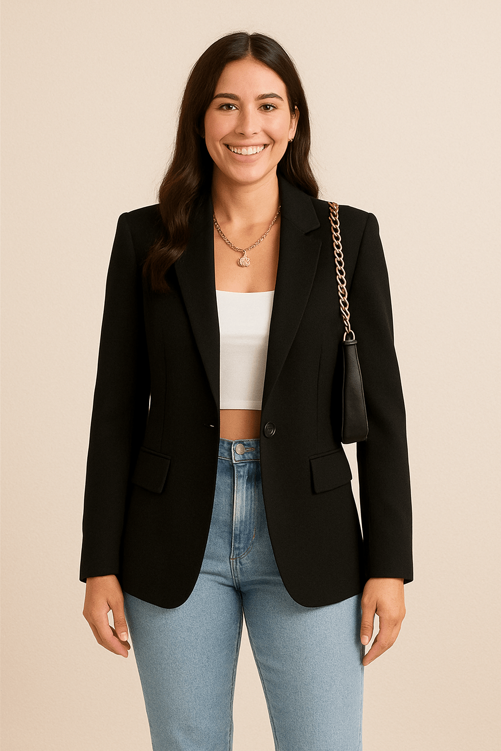 Women's Tailored Blazer Jacket - Chic Streetwear Style for Casual or Professional Wear