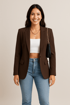 Women's Tailored Blazer Jacket - Chic Streetwear Style for Casual or Professional Wear