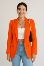 Women's Tailored Blazer Jacket - Chic Streetwear Style for Casual or Professional Wear