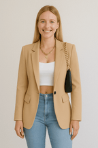 Women's Tailored Blazer Jacket - Chic Streetwear Style for Casual or Professional Wear