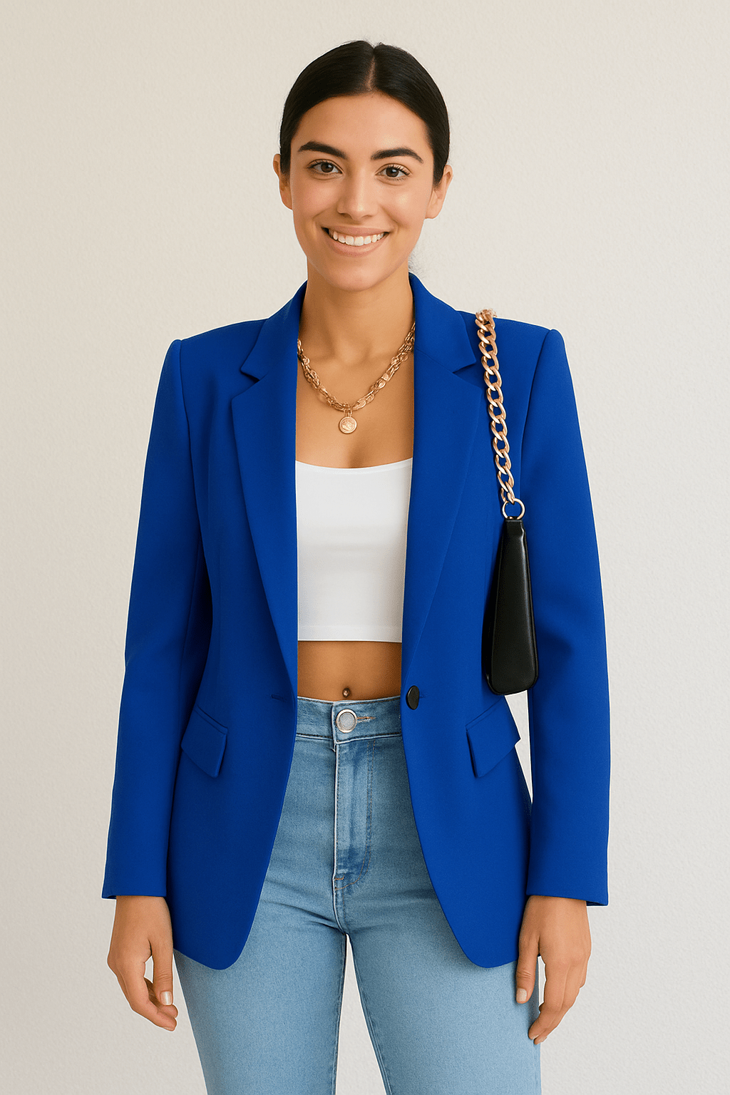 Women's Tailored Blazer Jacket - Chic Streetwear Style for Casual or Professional Wear