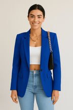 Women's Tailored Blazer Jacket - Chic Streetwear Style for Casual or Professional Wear