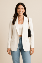Women's Tailored Blazer Jacket - Chic Streetwear Style for Casual or Professional Wear