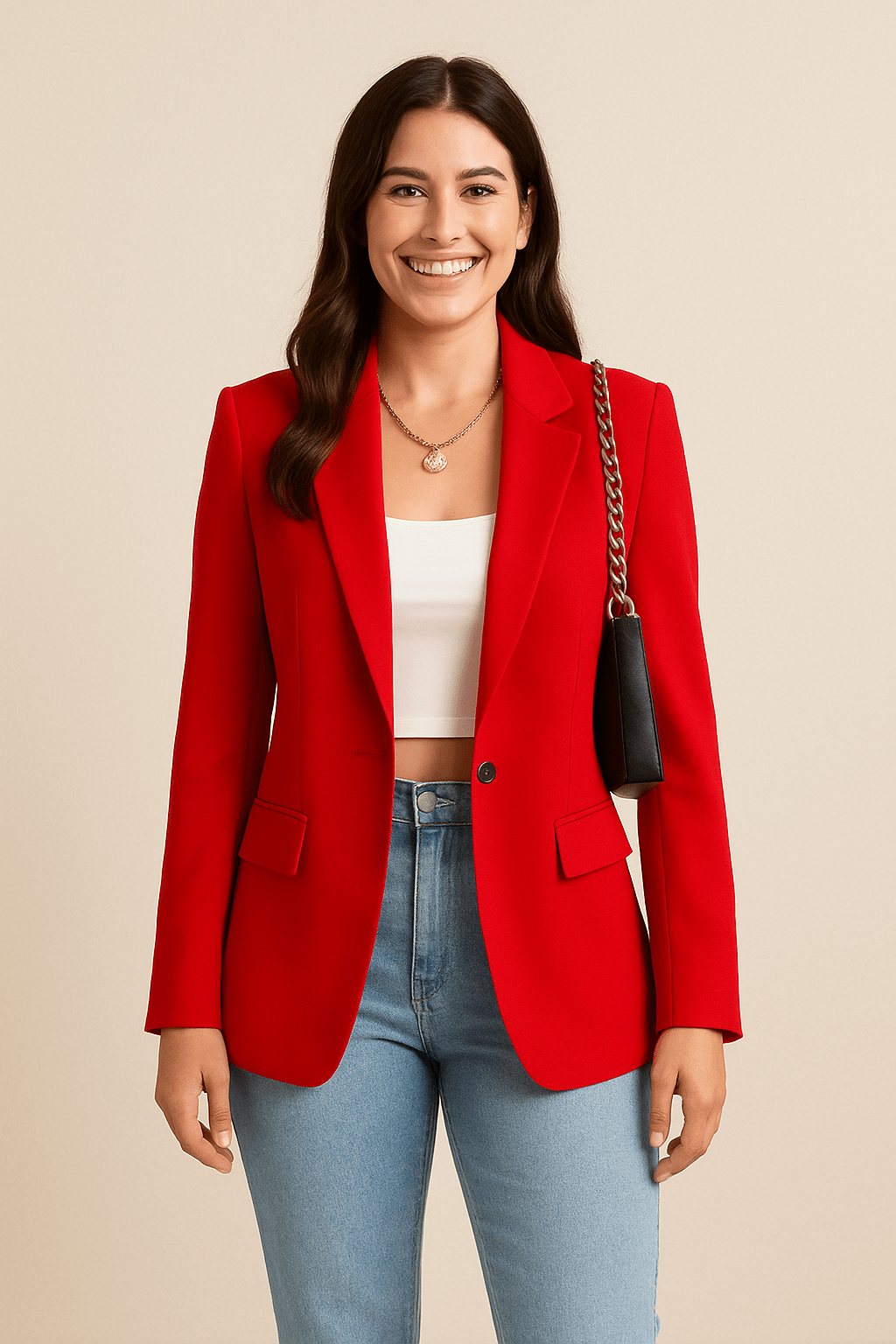 Women's Tailored Blazer Jacket - Chic Streetwear Style for Casual or Professional Wear