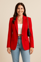 Women's Tailored Blazer Jacket - Chic Streetwear Style for Casual or Professional Wear