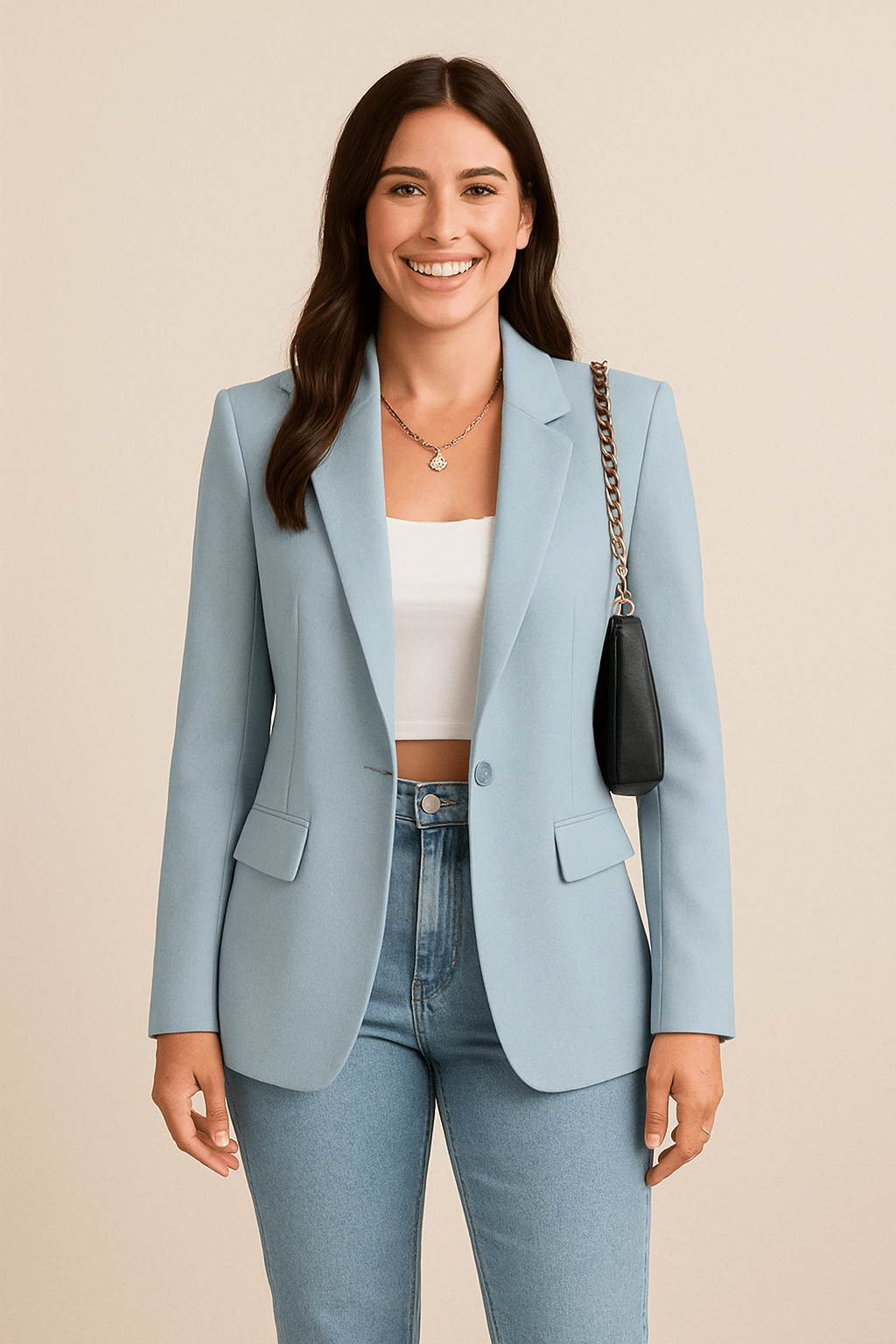 Women's Tailored Blazer Jacket - Chic Streetwear Style for Casual or Professional Wear