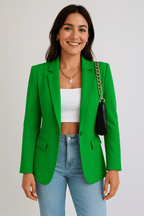 Women's Tailored Blazer Jacket - Chic Streetwear Style for Casual or Professional Wear
