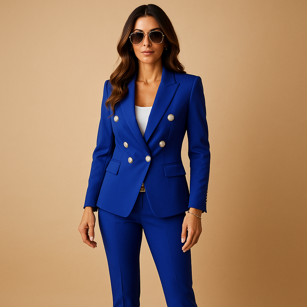 Women's Tailored Blazer and Trousers Suit Set | Professional Fit for Office and Formal Events