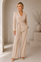 Women's Tie Waist Suit – Office, Casual