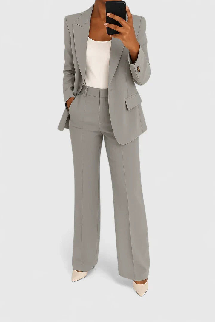 Women's Two-Piece Trouser Suit – Office & Events – Grey