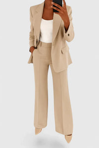 Women's Two-Piece Trouser Suit – Office & Events – Beige