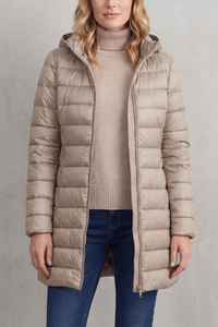 Women's Ultra-Lightweight Hooded Down Jacket – Khaki