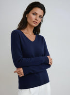 Women's V-Neck Long Sleeve Sweater – Casual, Everyday Wear