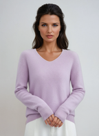 Women's V-Neck Long Sleeve Sweater – Casual, Everyday Wear