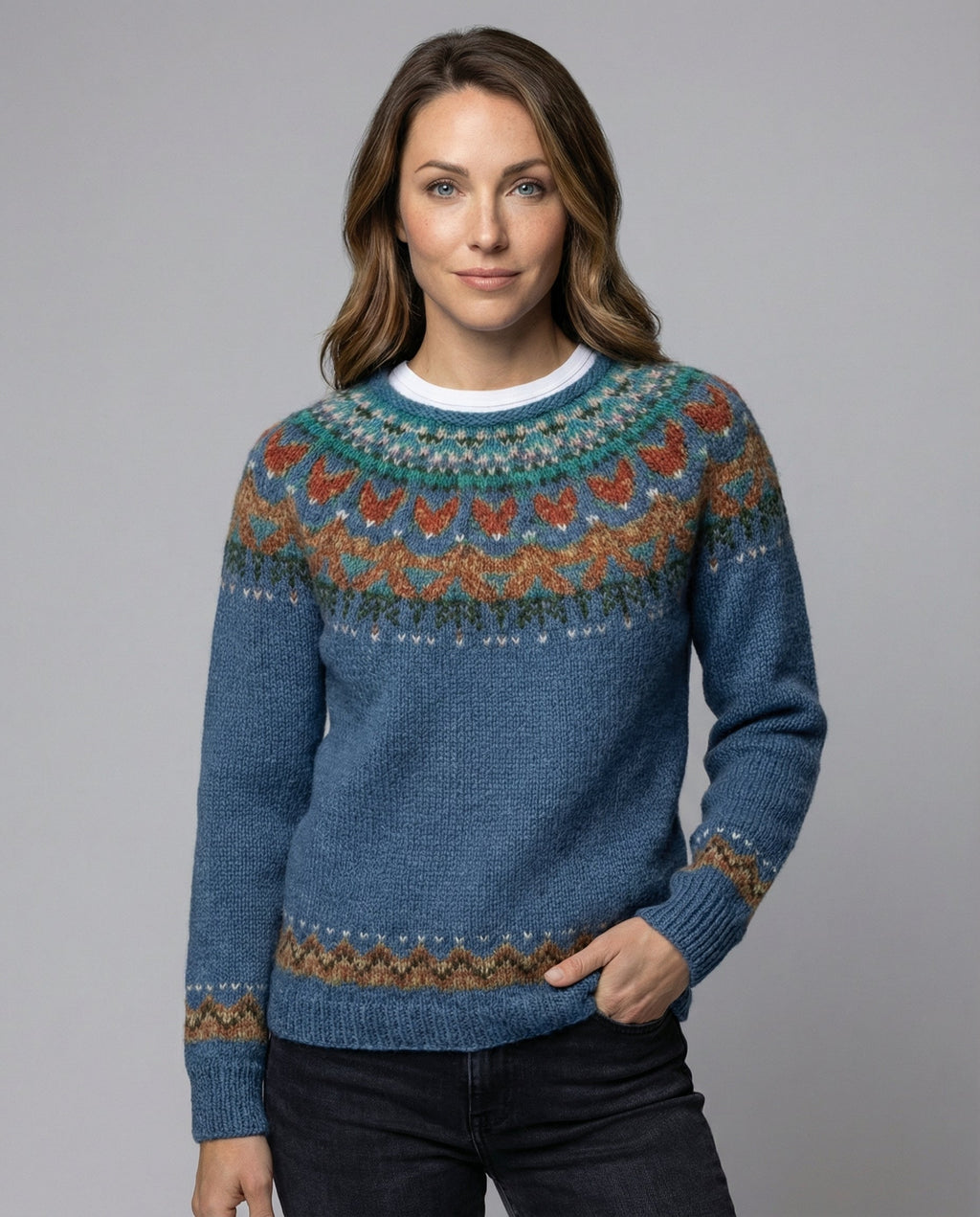 Women's Vintage Icelandic Knit Jumper – Casual, Gift