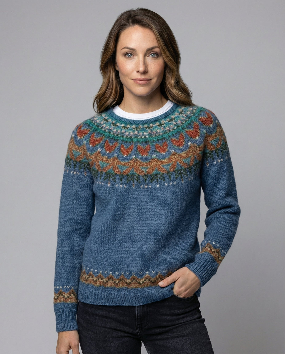 Women's Vintage Icelandic Knit Jumper – Casual, Gift