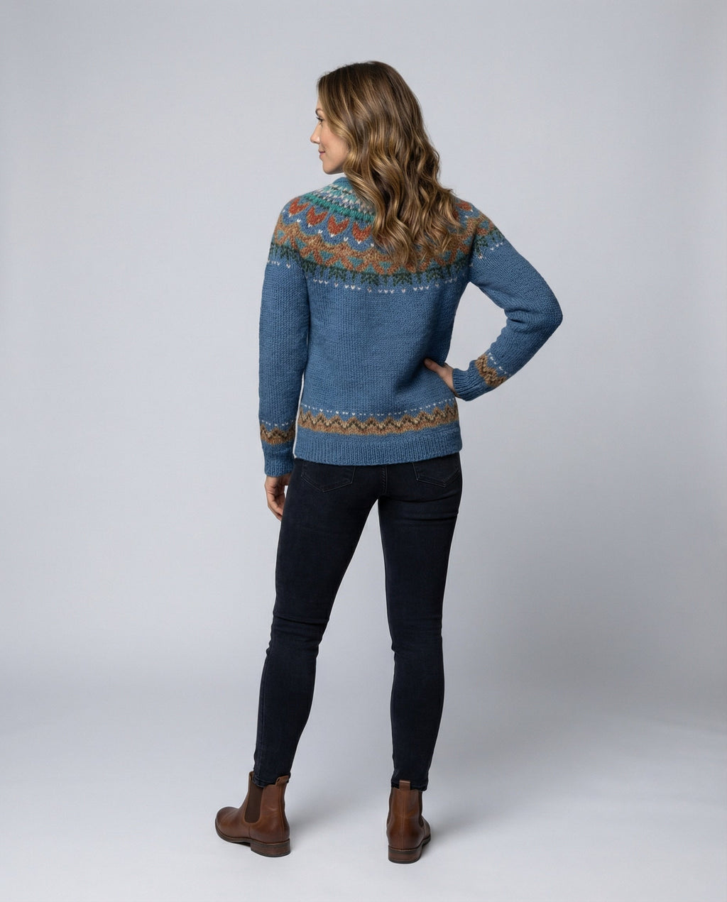 Women's Vintage Icelandic Knit Jumper – Casual, Gift