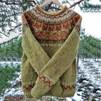Women's Vintage Icelandic Knit Jumper – Casual, Gift