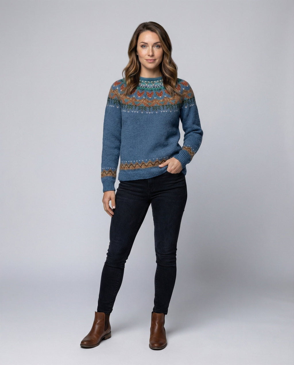 Women's Vintage Icelandic Knit Jumper – Casual, Gift