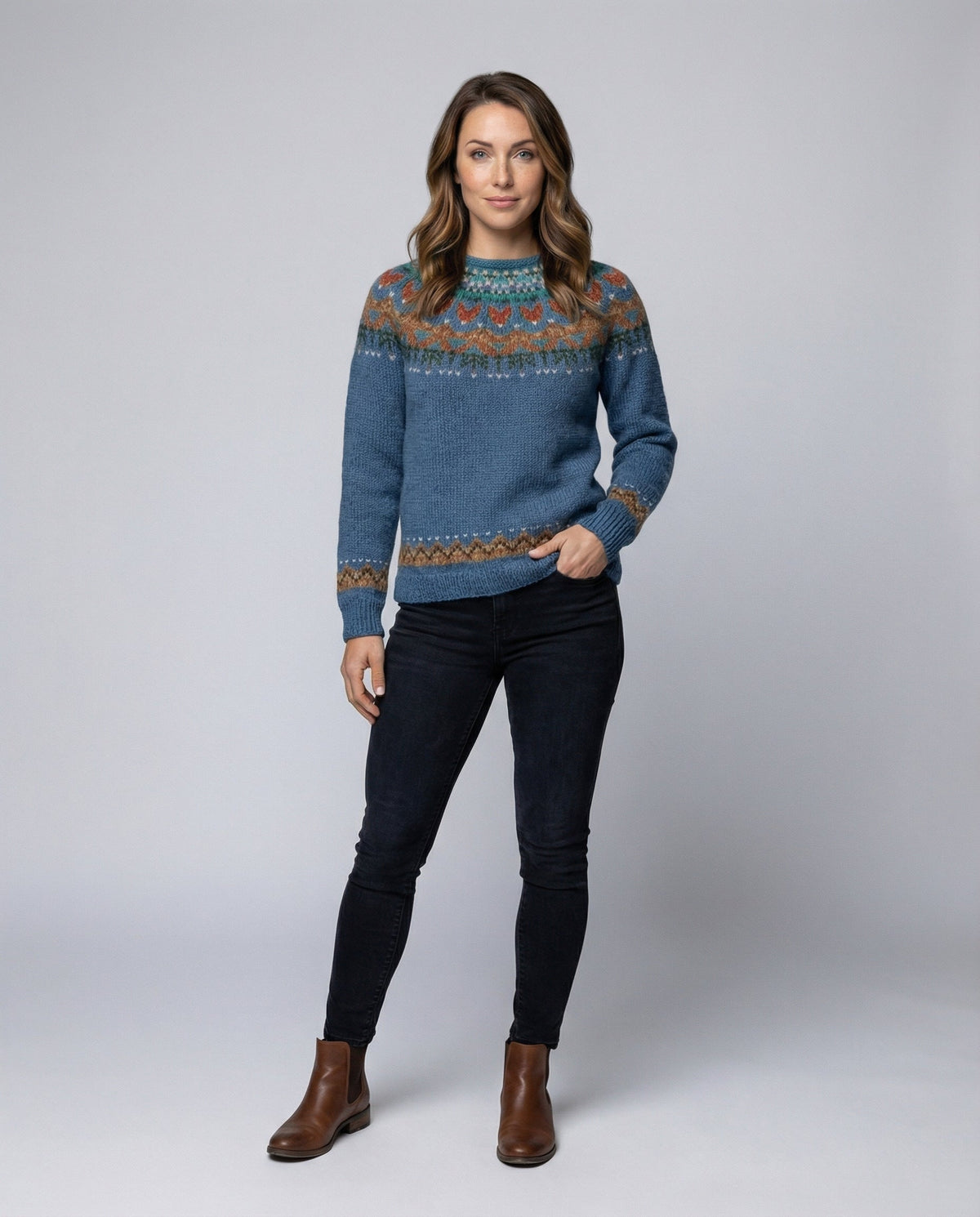 Women's Vintage Icelandic Knit Jumper – Casual, Gift