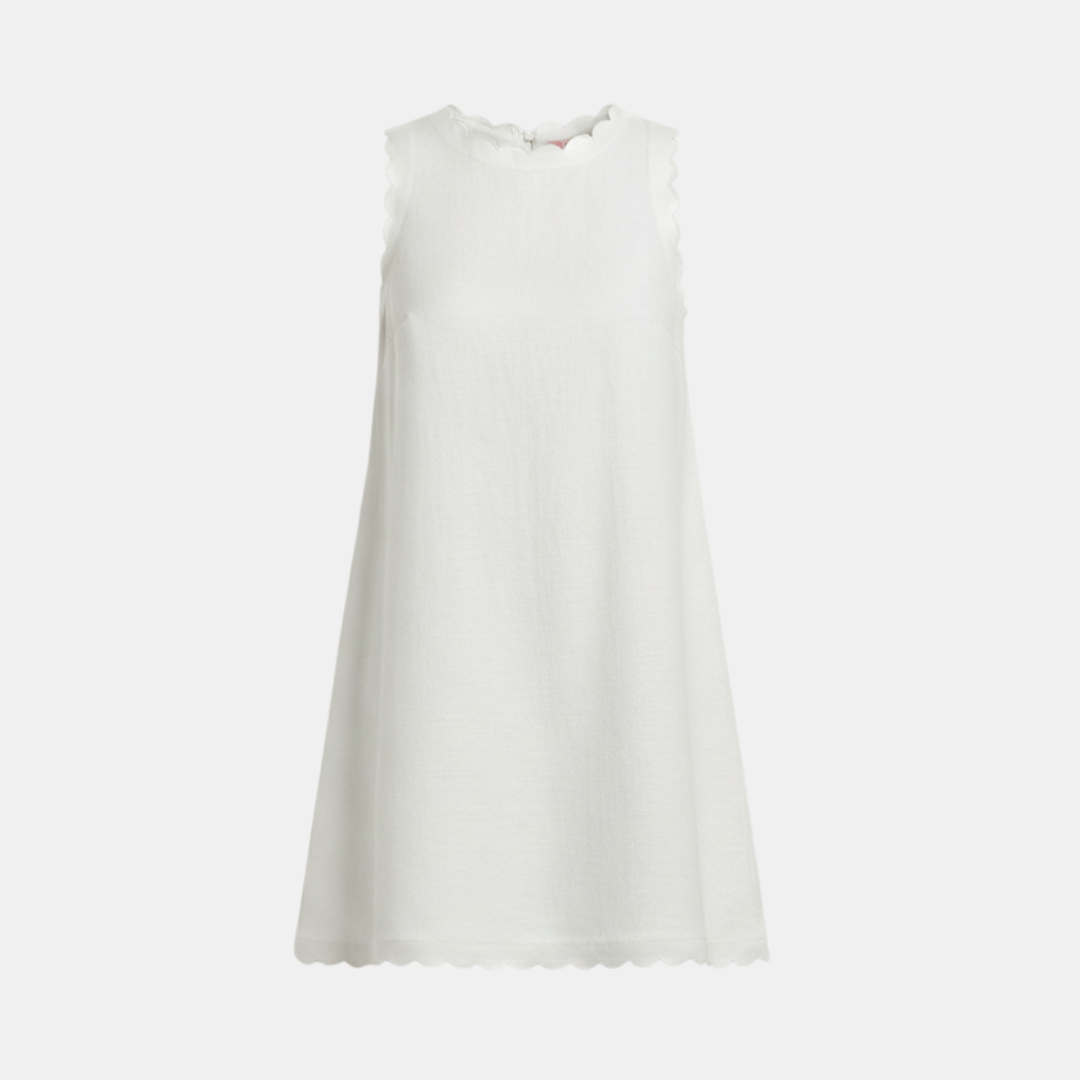 Women's White Linen Mini Dress - Casual Summer Style for Everyday Wear