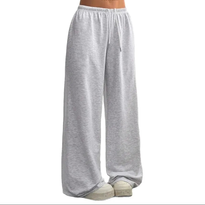 Wide Leg Jogger Trousers for Women - Soft Fabric Casual Pants for Everyday Wear