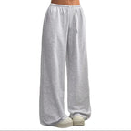 Wide Leg Jogger Trousers for Women - Soft Fabric Casual Pants for Everyday Wear